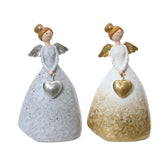 Decoris Polyresin Angel with Glitter 22cm - 2 Assorted,